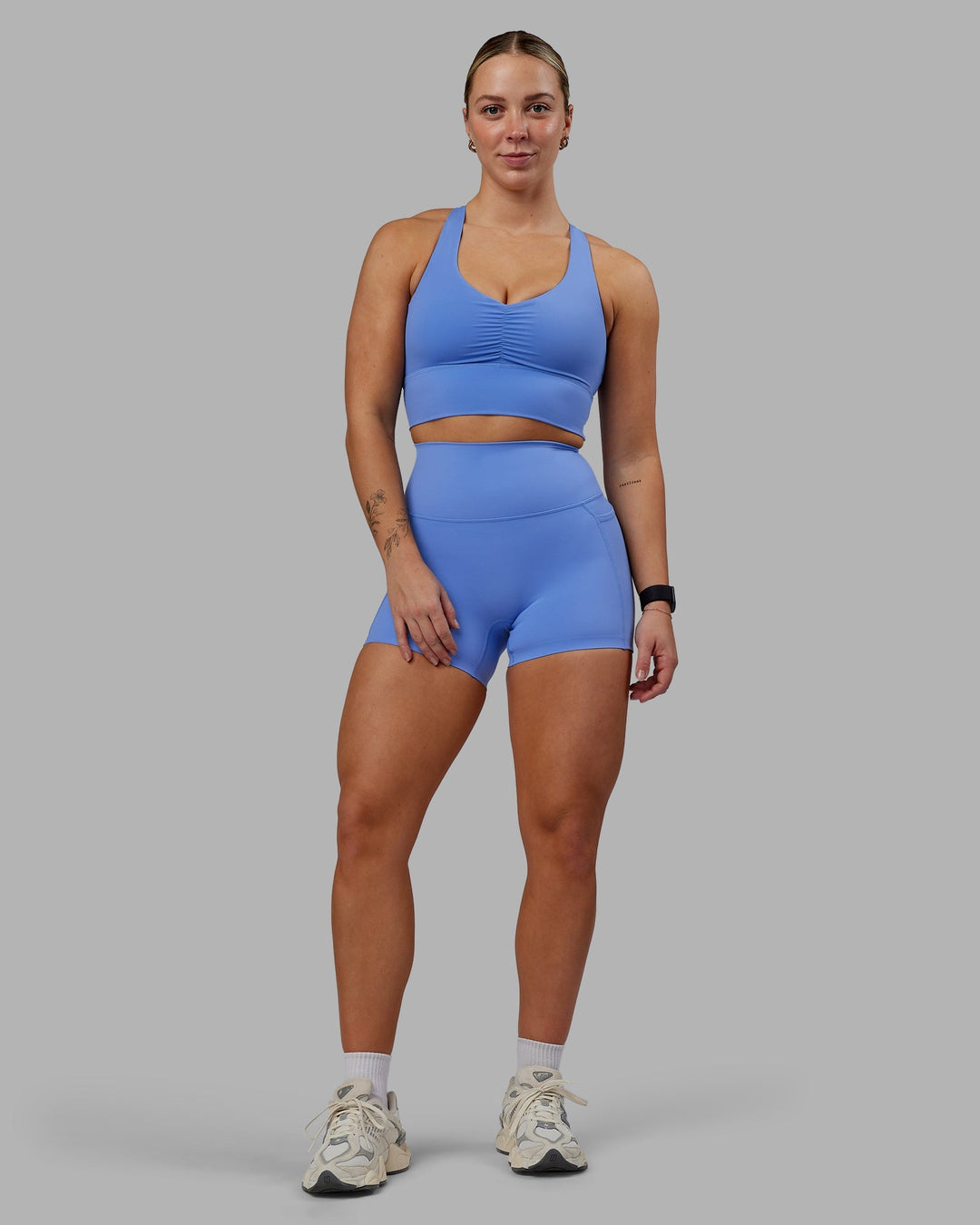 Woman wearing Elixir X-Length Shorts With Pockets - Ultramarine