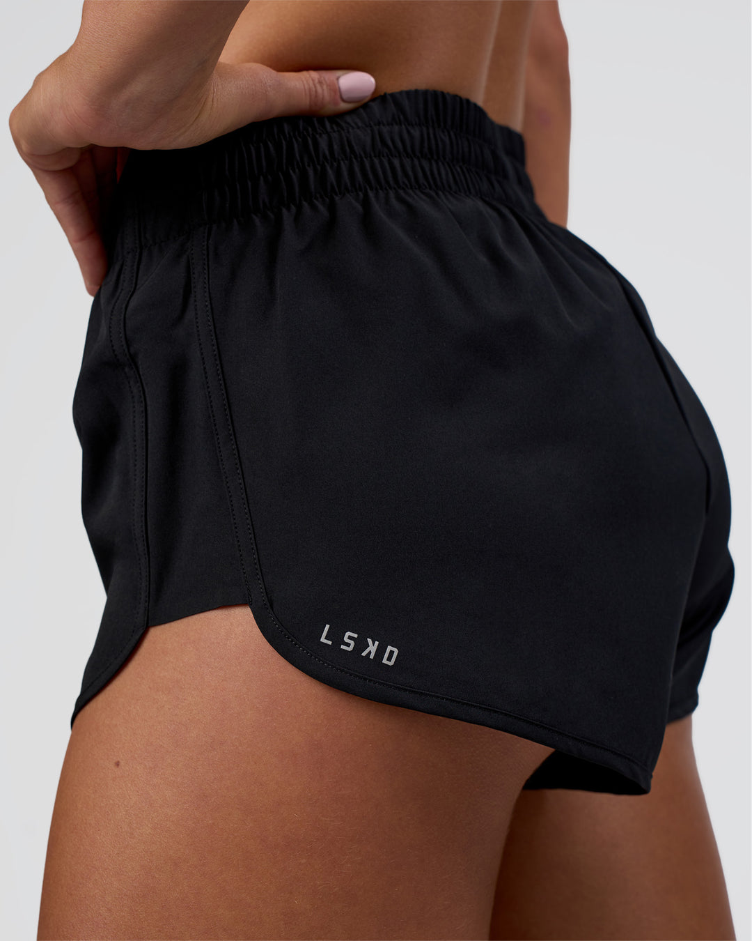 Woman wearing Energy 1.8&quot; Training Short - Black | Model:Amity | Size:S