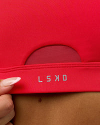 Woman wearing Fast Track Sports Bra Scarlet | Model:Rosie | Size:S | | Thumbnail Index: 6