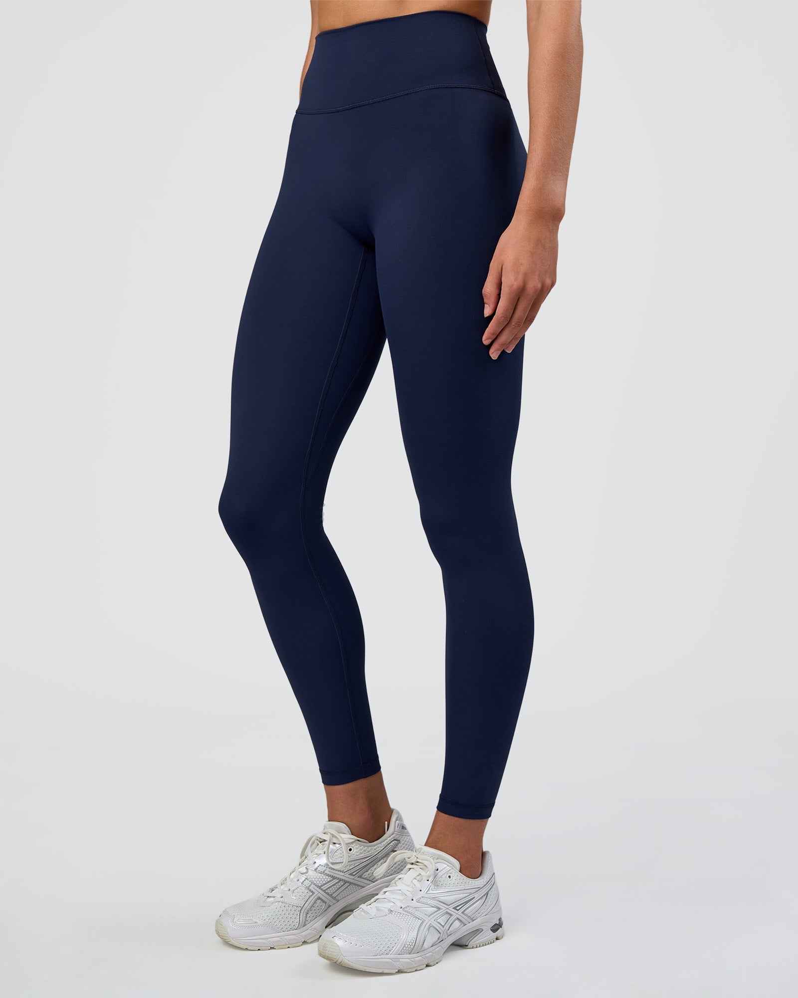 Woman wearing Fusion Ultra High-Rise Full Length Legging - Future Navy | Model:Evie | Size:S