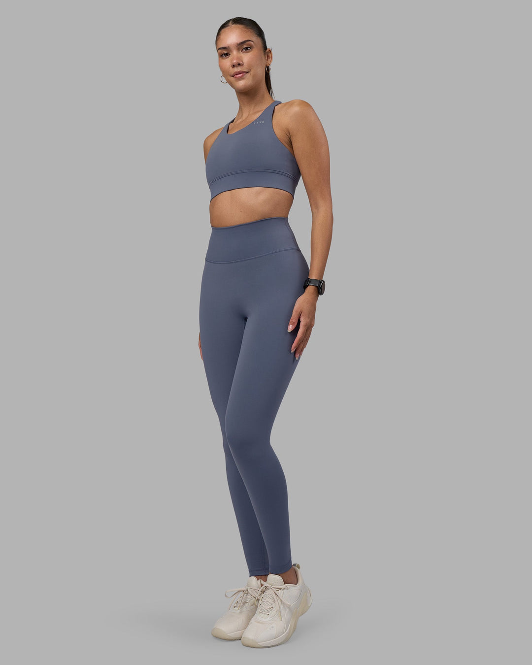 Woman wearing Fusion Ultra High-Rise Full Length Legging - Night Shadow | Model:Rhiley | Size:S