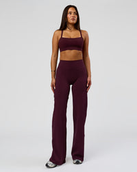 Woman wearing Fusion V-Contour High-Rise Pant - Cherry Lacquer | Model:Bianca | Size:S