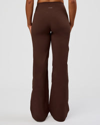 Woman wearing Fusion V-Contour High-Rise Tall Pant - Hot Chocolate | Model:Rosie | Size:S