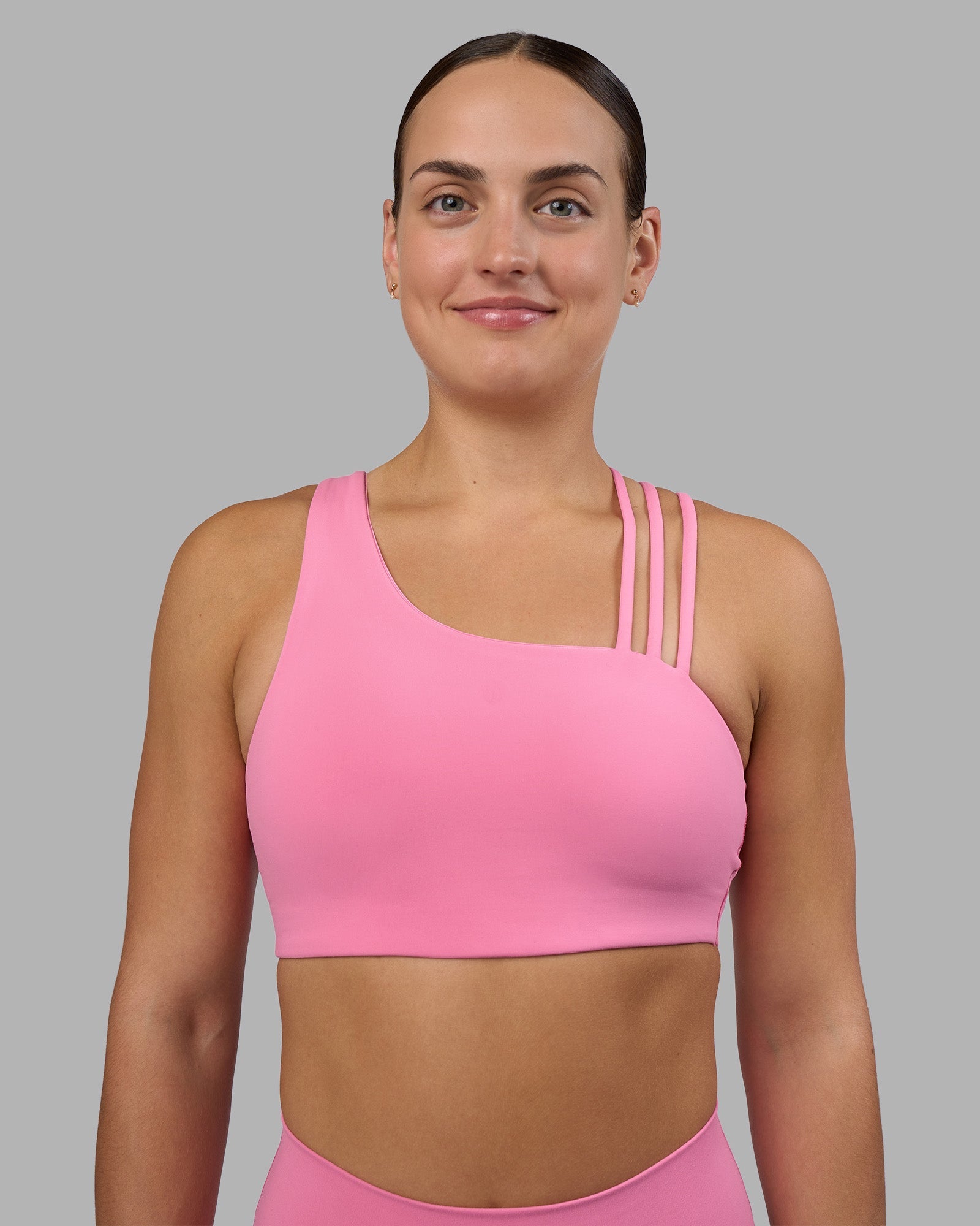 Woman wearing Galvanise Sports Bra 2.0 - Candy Pink | Model:Keisha | Size:S