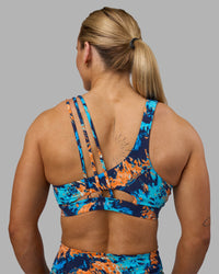 Woman wearing Galvanise Sports Bra 2.0 - React Print | Model:Georgia | Size:S