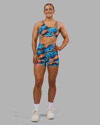 Woman wearing Galvanise Sports Bra 2.0 - React Print | Model:Georgia | Size:S