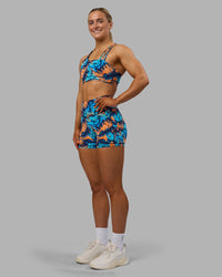 Woman wearing Galvanise Sports Bra 2.0 - React Print | Model:Georgia | Size:S