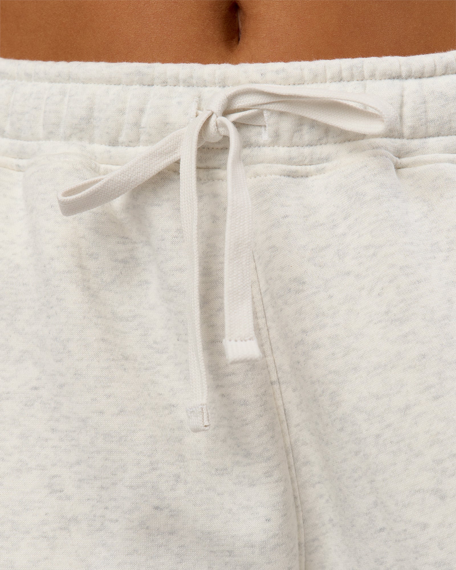 Woman wearing Go-To Oversized Track Pant - Silver Marl | Model:Bianca | Size:S