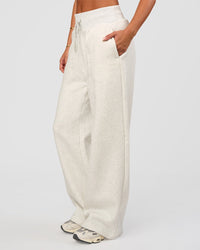 Woman wearing Go-To Wide Leg Track Pant - Silver Marl | Model:Bianca | Size:S