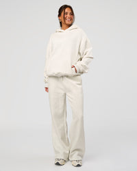 Woman wearing Go-To Wide Leg Track Pant - Silver Marl | Model:Bianca | Size:S