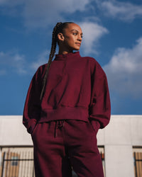 MVP 1/2 Zip Oversized Sweater - Cherry Lacquer