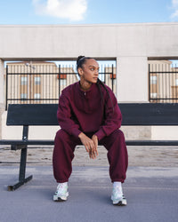 MVP 1/2 Zip Oversized Sweater - Cherry Lacquer