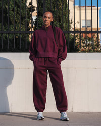 MVP 1/2 Zip Oversized Sweater - Cherry Lacquer