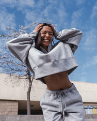 MVP 1/2 Zip Oversized Sweater - Light Grey Marl