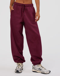 Woman wearing MVP Oversized Slouchy Fit Track Pant - Cherry Lacquer | Model:Brylee | Size:S