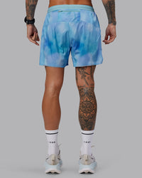 Man wearing Pace 5" Lined Performance Short - Storm Cloud| Model:Tommy | Size:S