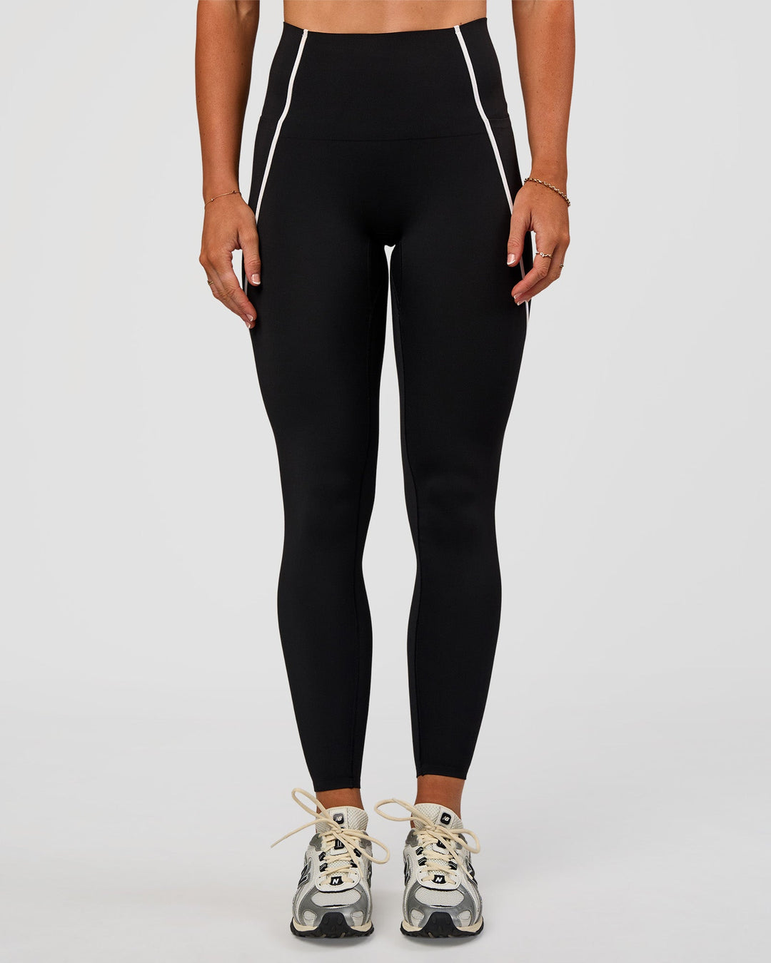 Woman wearing Power Ultra High-Rise Full Length Legging - Black | Model:Emelia | Size:S