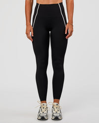 Woman wearing Power Ultra High-Rise Full Length Legging - Black | Model:Emelia | Size:S