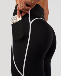 Woman wearing Power Ultra High-Rise Full Length Legging - Black | Model:Emelia | Size:S