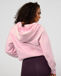 Woman wearing Pursue Mid-Weight Hoodie - Marshmallow | Model:Jasmine | Size:S