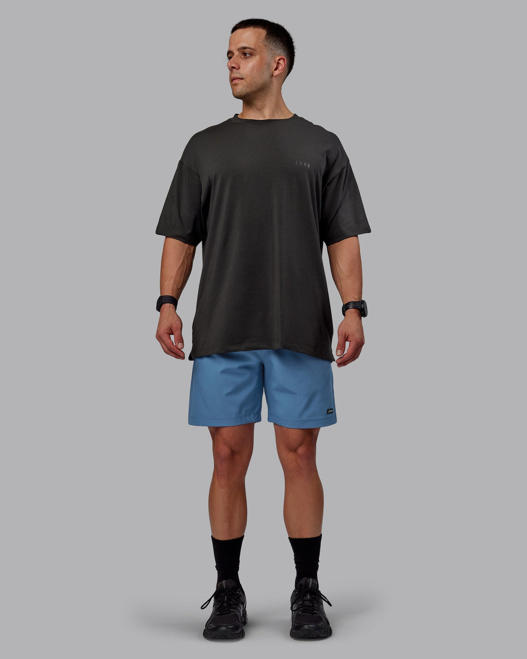 Man wearing Rep 7&quot; Performance Shorts - Elemental Blue