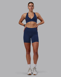 Woman wearing Rep Ultra High-Rise 6" Short Pockets No Logo - Future Navy | Model:Shae | Size:S