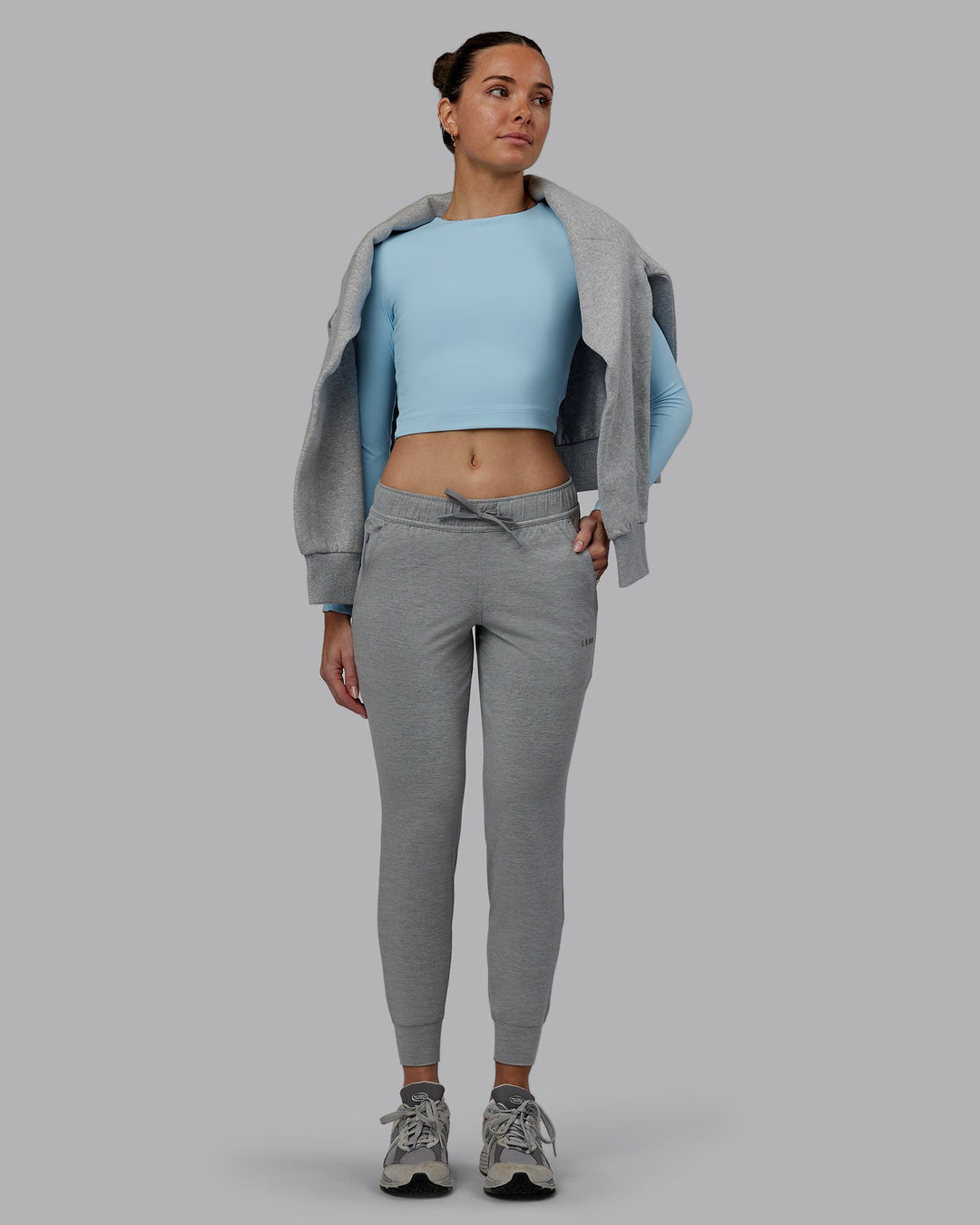 Women Wearing Restore CloudFLX Joggers - Light Grey Marl