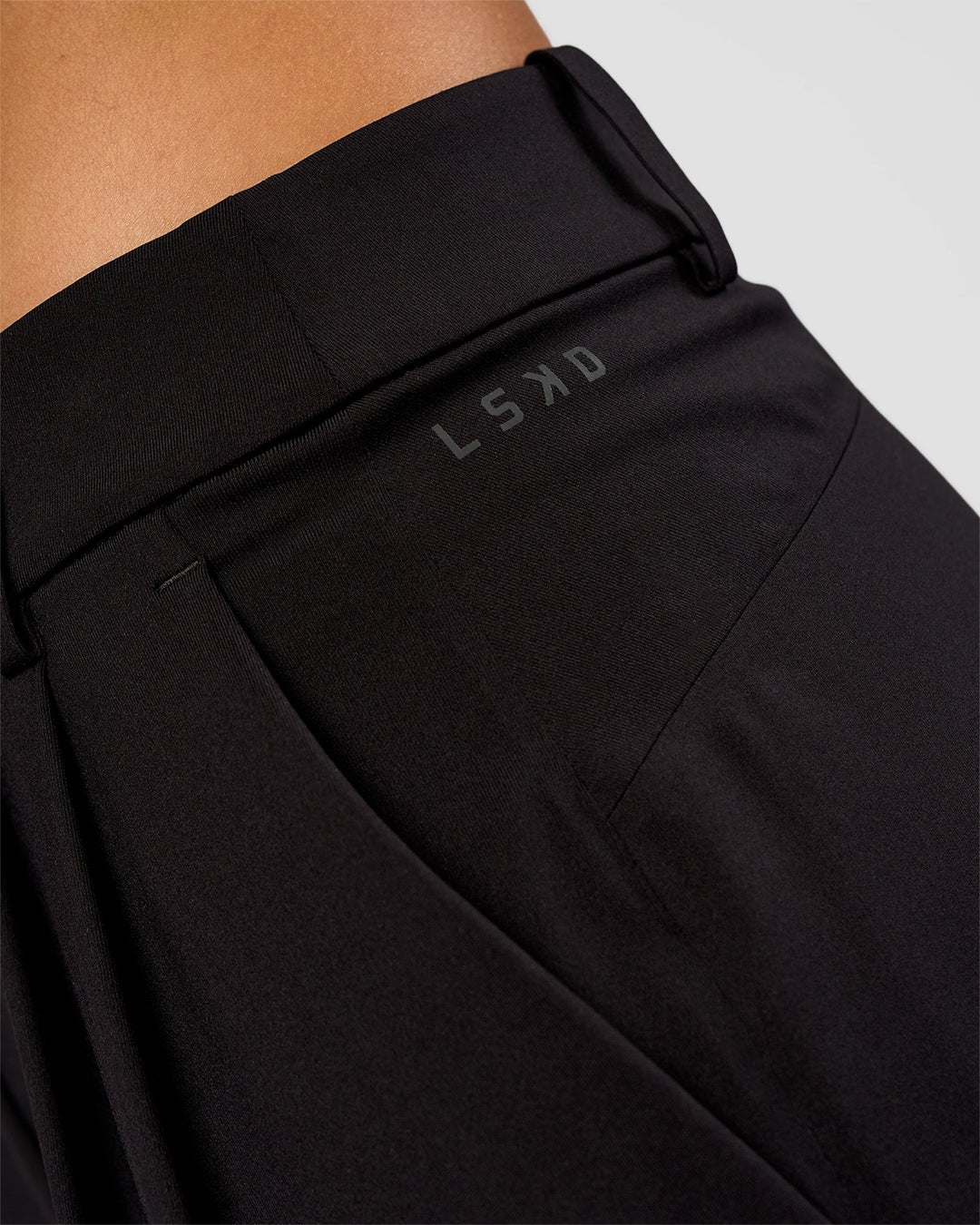Woman wearing StretchShift Wide Leg Short - Black | Model:Ruby | Size:S
