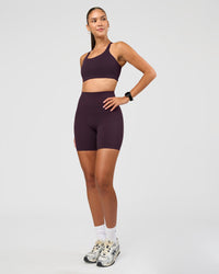 Woman wearing Twist Sports Bra D/DD/E - Midnight Plum | Model:Rhiley | Size:S | Thumbnail Index: 7