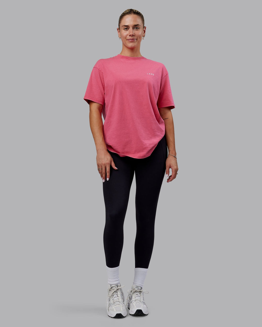 Unisex Washed Empower Tee Oversize - Berry Pink-Pastel Orchid