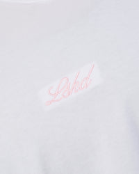Woman wearing Victory FLXCotton Oversized Tee - White-Marshmallow | Model:Rhiley | Size:S