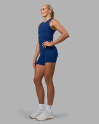 Woman wearing Base Tank - Midnight Blue | Model:Katie | Size:S