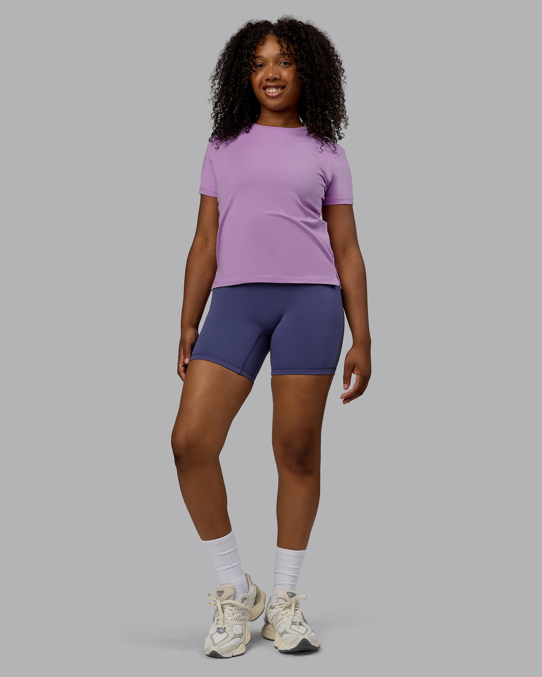 Woman wearing Deluxe PimaFLX Tee - Light Violet