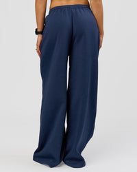 Woman wearing Zola Wide Leg Lounge Pant - Future Navy | Model:Grace | Size:S