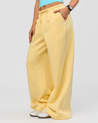 Woman wearing Zola Wide Leg Lounge Pant - Lemon | Model:Grace | Size:S