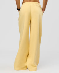 Woman wearing Zola Wide Leg Lounge Pant - Lemon | Model:Grace | Size:S