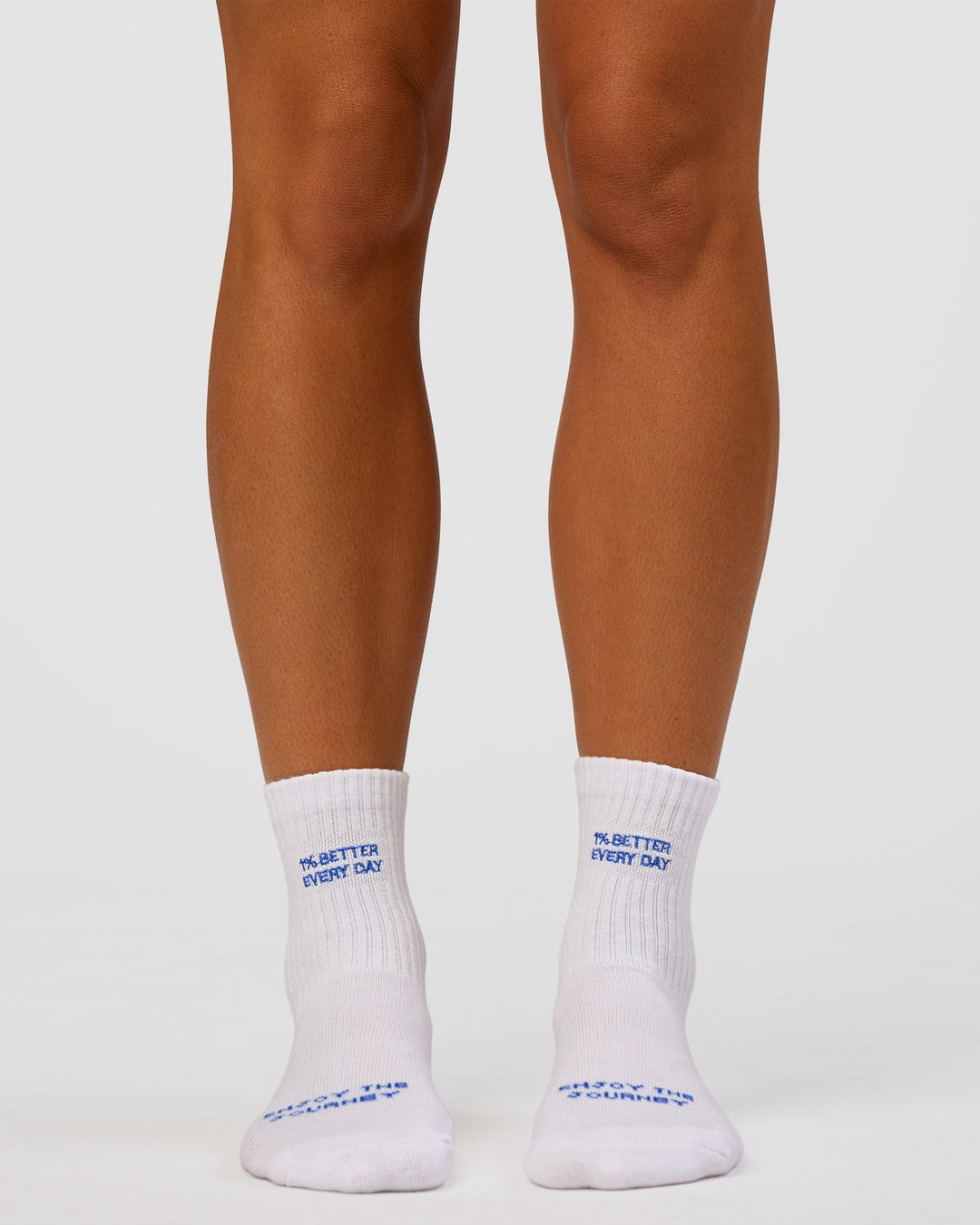 Set The Standard Quarter Socks - White-Electric Indigo - view 3