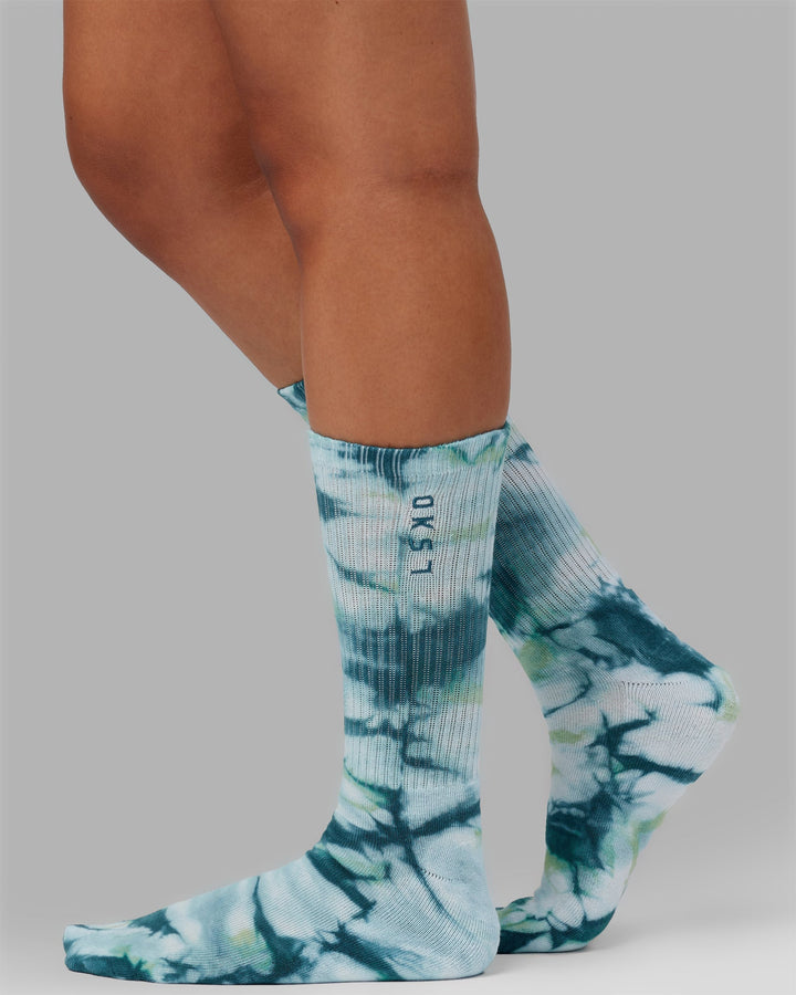 3 Pack Signal Crew Sock - Tie Dye-Pink-Blue-Green
