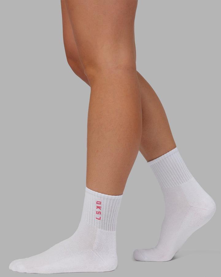 Signal 3 Pack Quarter Socks - Bubblegum-White-Murex Shell
