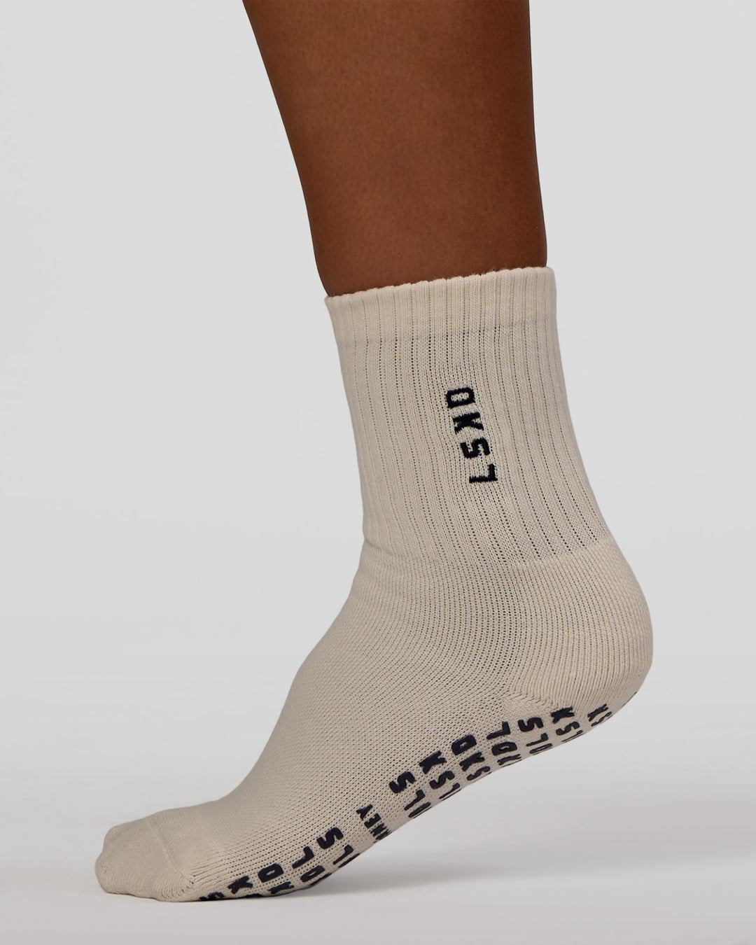 Signal Pilates Crew Grip Socks 2.0 - Off White-Future Navy - view 3