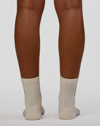Signal Pilates Crew Grip Socks 2.0 - Off White-Future Navy | Thumbnail Index: 4