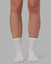 Signal Pilates Crew Grip Socks 2.0 - Off White-Power Cobalt | Thumbnail Index: 3