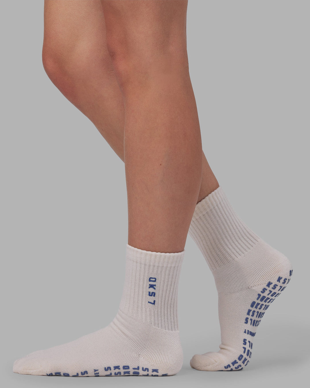Signal Pilates Crew Grip Socks 2.0 - Off White-Power Cobalt - view 2