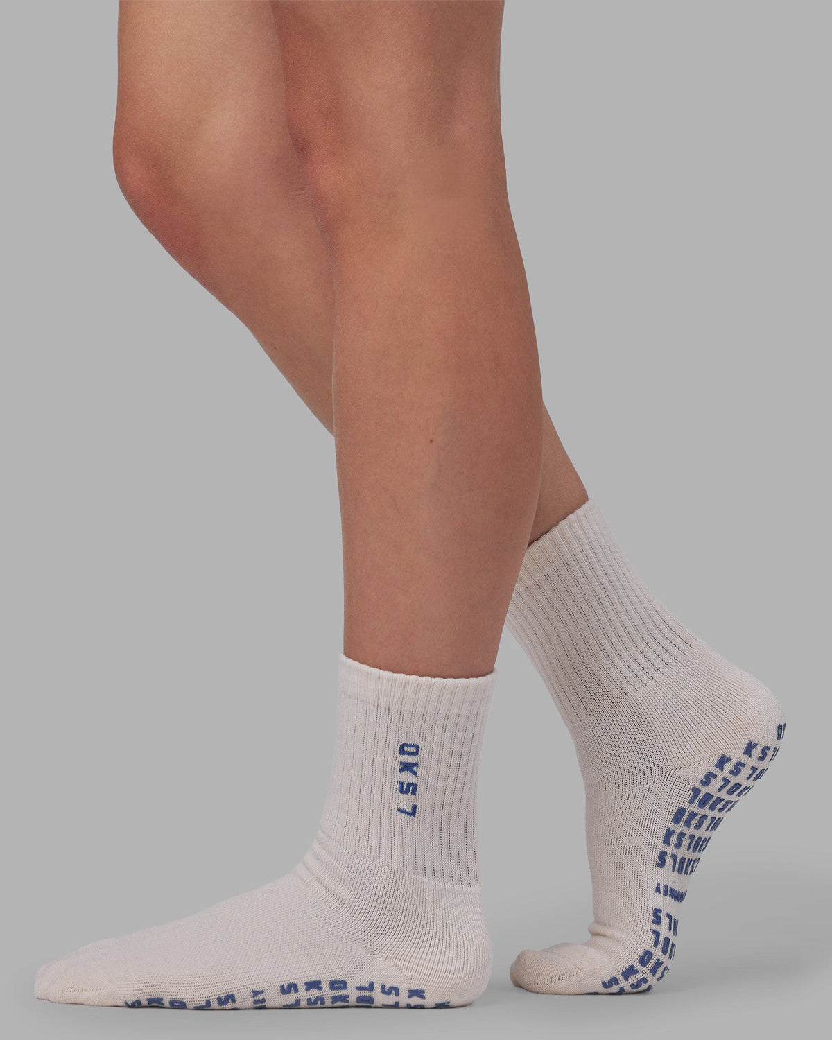 Signal Pilates Crew Grip Socks 2.0 - Off White-Power Cobalt - view 2