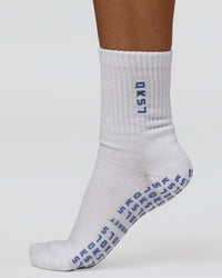 Signal Pilates Crew Grip Socks 2.0 - Off White-Palace Blue