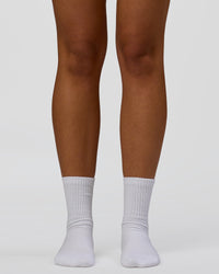 Signal Pilates Crew Grip Socks 2.0 - Off White-Palace Blue