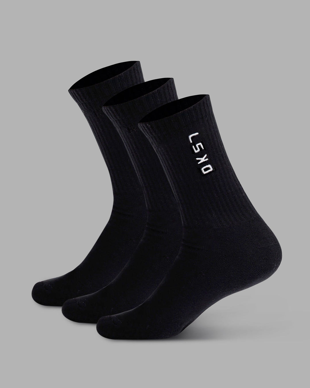 Signal 3 Pack Crew Socks - Black-White