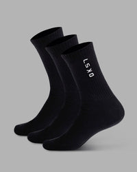 Signal Crew Socks 3 Pack - Black-White | Thumbnail Index: 0