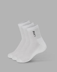 Signal Quarter Socks 3 Pack - White-Black