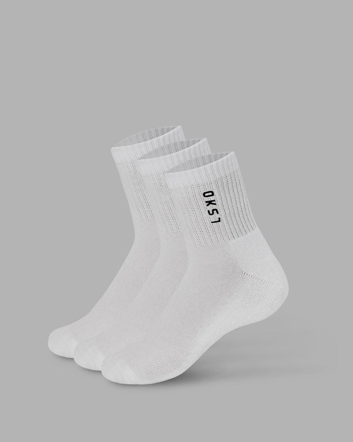 Signal 3 Pack Quarter Socks - White-Black
